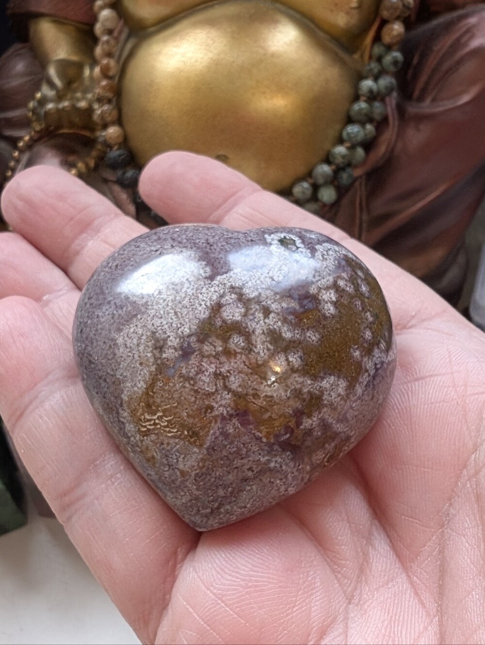 Rare Purple 💜 Ocean Jasper Polished Heart Shaped Stone